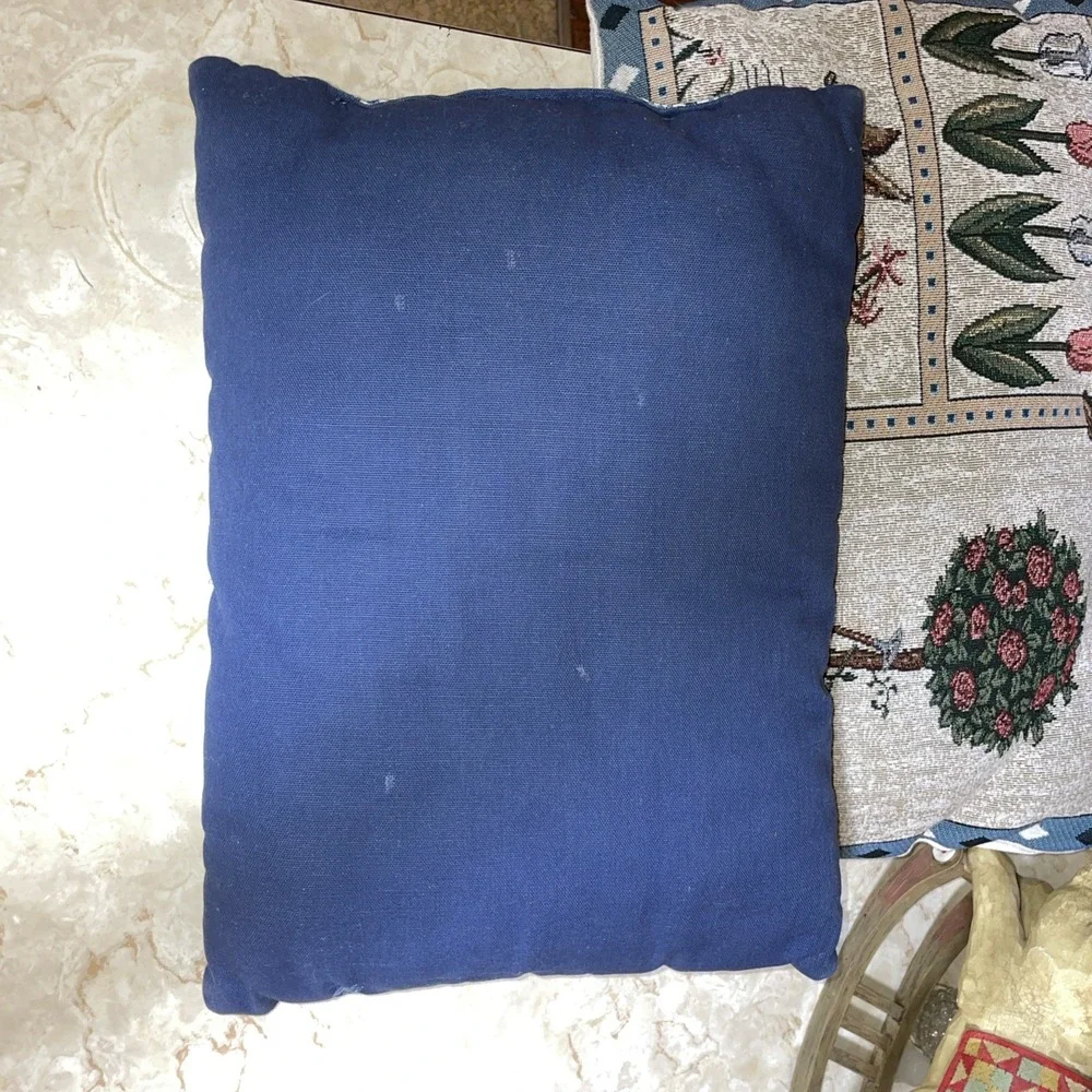 Two Small‎ Tapestry Pillows Nature Rabbit Rose Tree Tulip Butterfly Dragonfly